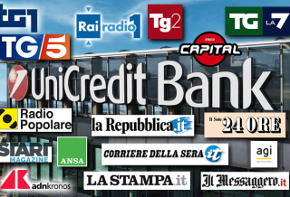 UNICREDIT: SILEONI SU TG2, TG5, TGLA7, GR1 RAI, AGENZIE E SITI INTERNET