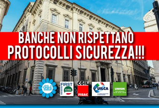 CORONAVIRUS, BANCHE NON RISPETTANO A PIENO PROTOCOLLI SICUREZZA