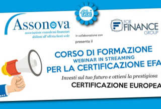 ASSONOVA, AL VIA IL CORSO PER LA CERTIFICAZIONE EUROPEA DEL CONSULENTE FINANZIARIO