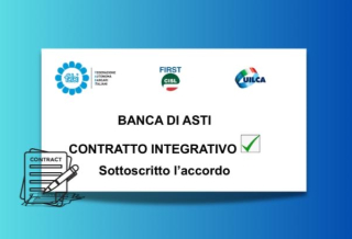 BANCA DI ASTI, ACCORDO SUL CONTRATTO INTEGRATIVO