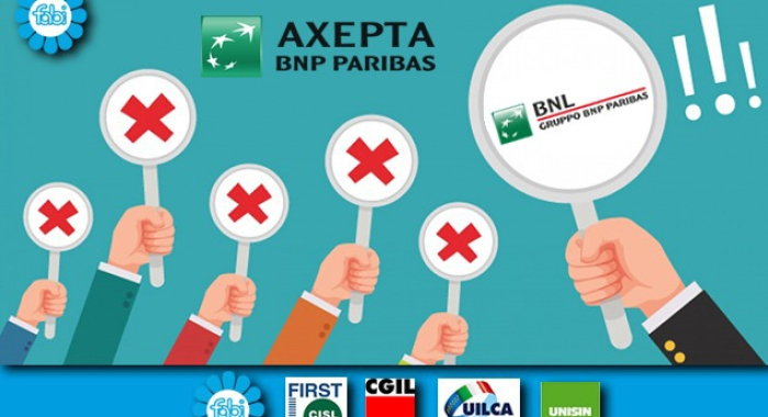 «NO ALLA CESSIONE DI AXEPTA DA PARTE DI BNL, COINVOLTI 100 DIPENDENTI»